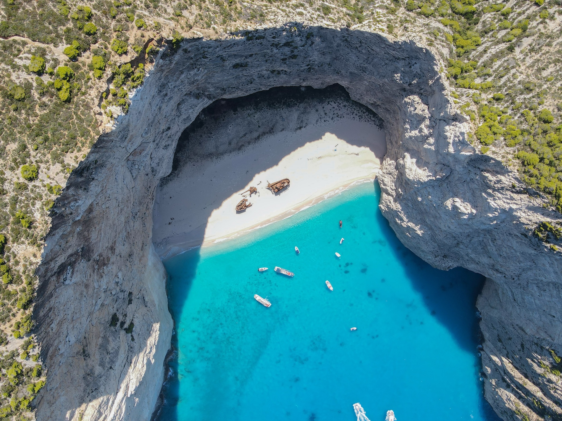 Hét icoon van Zakynthos is het beroemde Shipwreck Beach