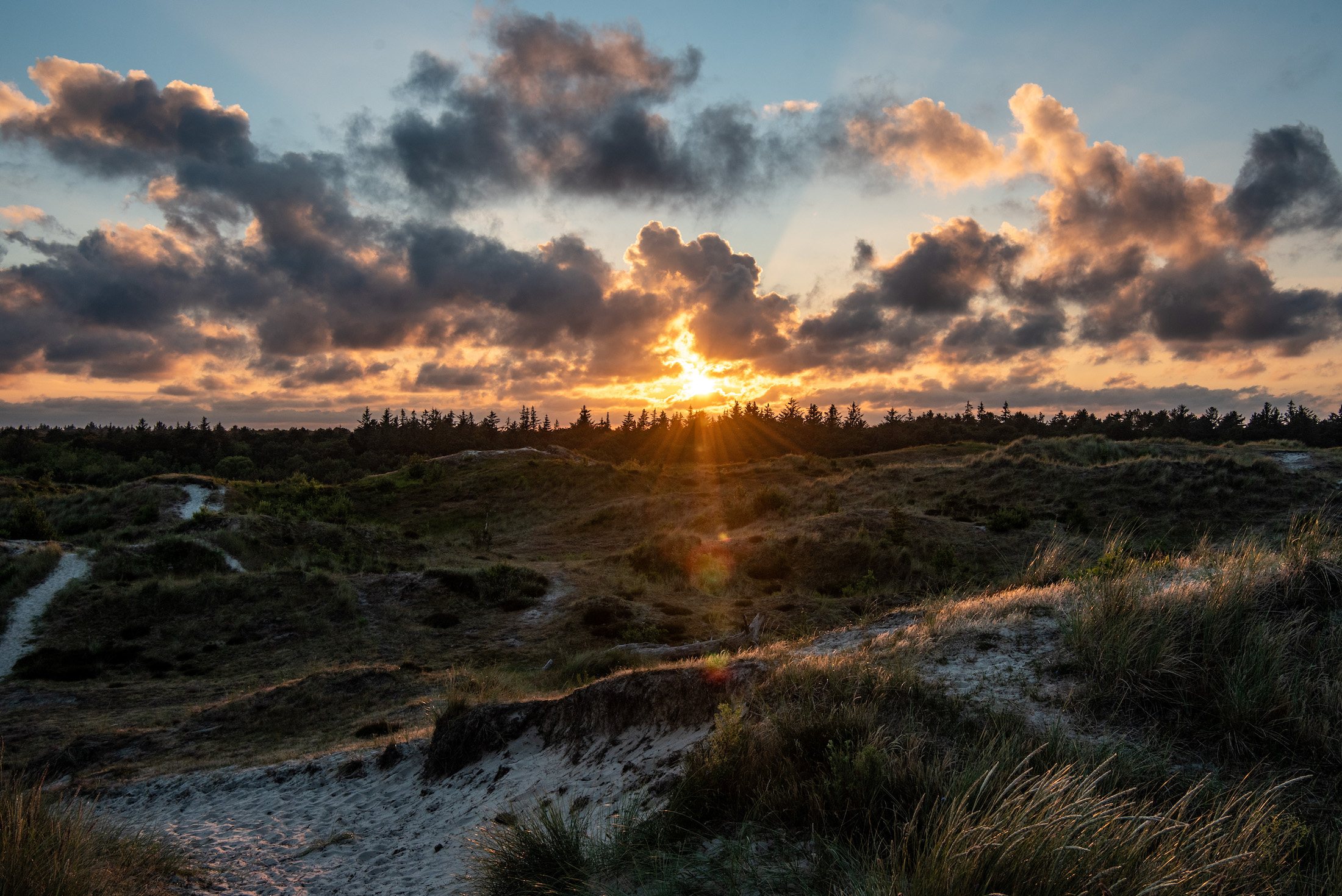 Een magische zonsondergang in de duinen