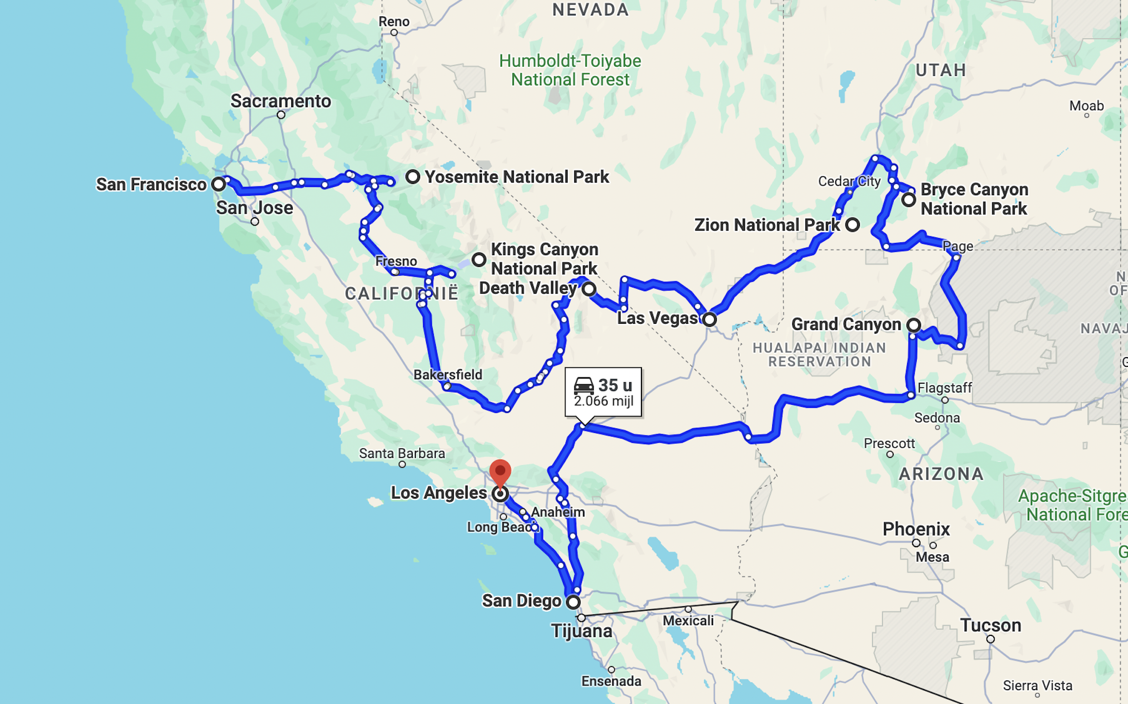 De ultieme route voor een roadtrip door West-Amerika