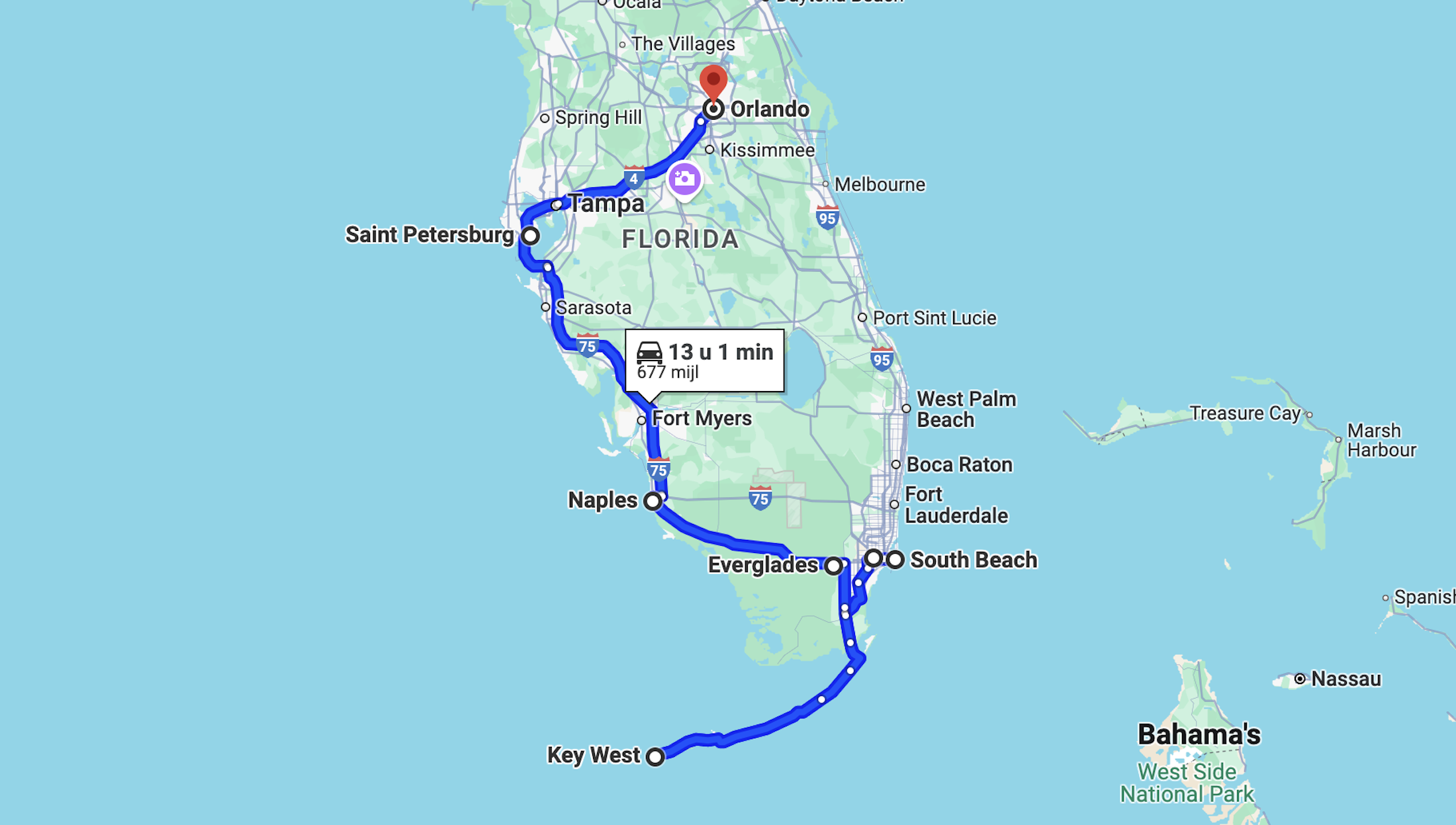 De route van de ultieme roadtrip door Florida: start in Miami, eindig in Orlando