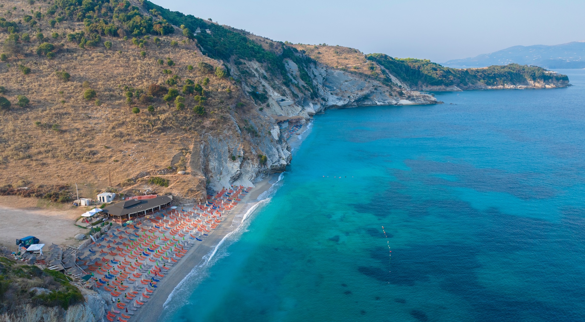 Ionian Sea, mirror beach Saranda, Albania, most beautifully beach, crystal clear sea