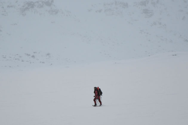 Uitgestrekte sneeuwvlaktes en alleen op wereld