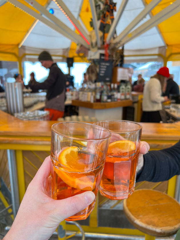 Proost, op een topdag in Ski Arlberg