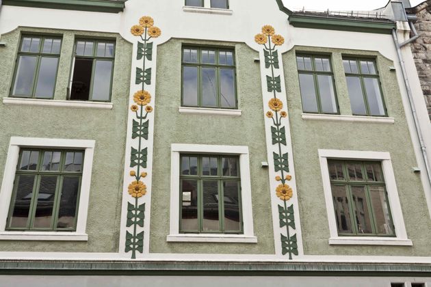 Art Nouveau-bouwstijl in de stad