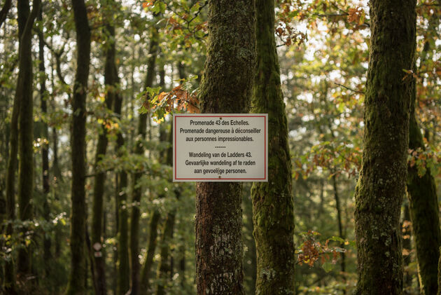 Aan het begin van de wandeling word je gewaarschuwd