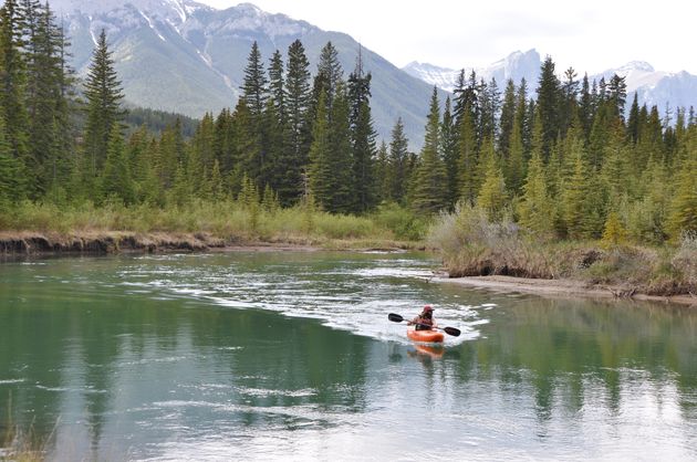 Bow River, waar bijna alle bootsc\u00e8nes werden opgenomen