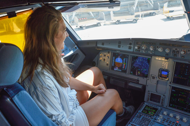 Even een kijkje in de cockpit nadat we zijn geland in Split