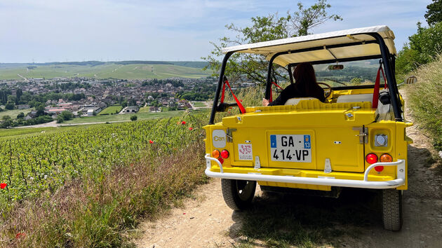 Met een elektrische Mehari rijden langs de Grand Cru`s van de Chablis