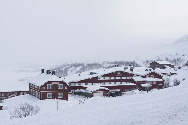 Een Noors dorpje in de sneeuw