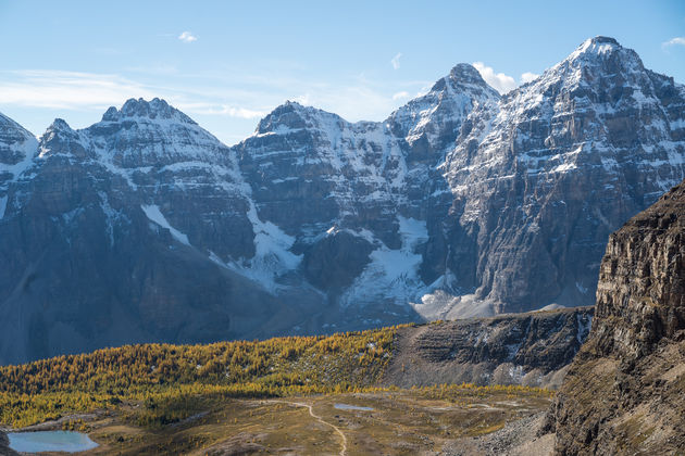 Must do: de `ten peaks hike` bij Moraine Lake. Pas op voor beren.