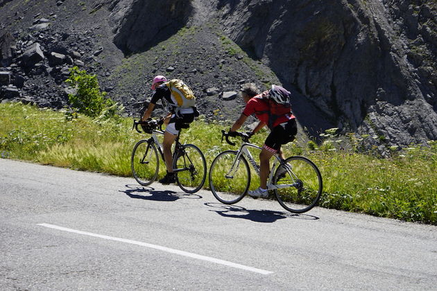 Fietsen op de Col du Galibier op het kleinste verzet wat je hebt