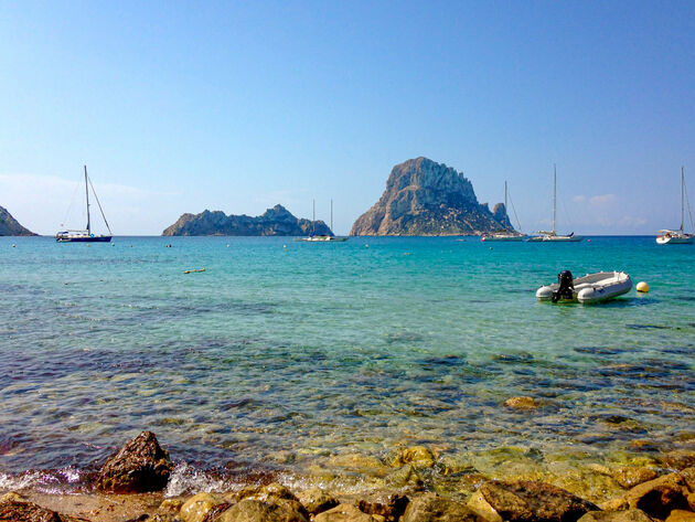 Uitzicht op Es Vedra vanaf Cala d`Hort