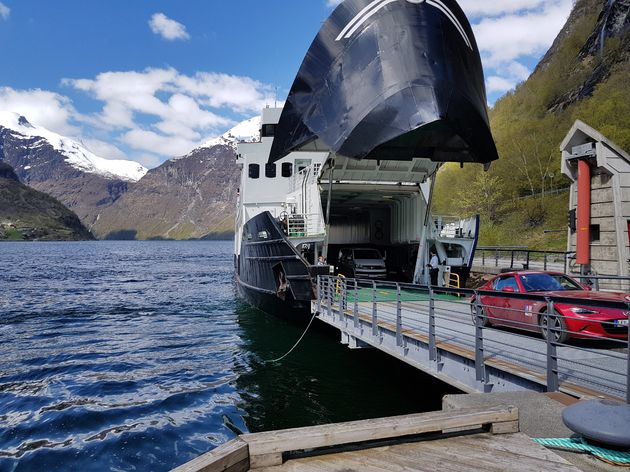 Eindpunt van de ferry naar Geiranger