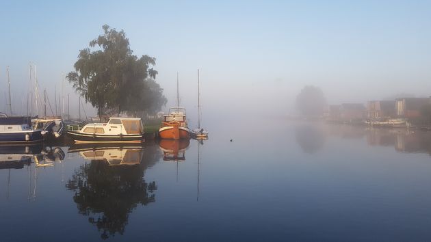 Wakker worden op de Friese meren met dit uitzicht, wie wil dat niet!