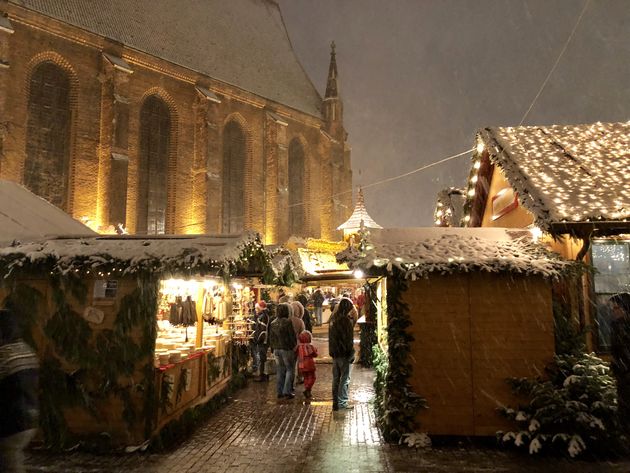 Als de avond valt begint het ook lekker te sneeuwen