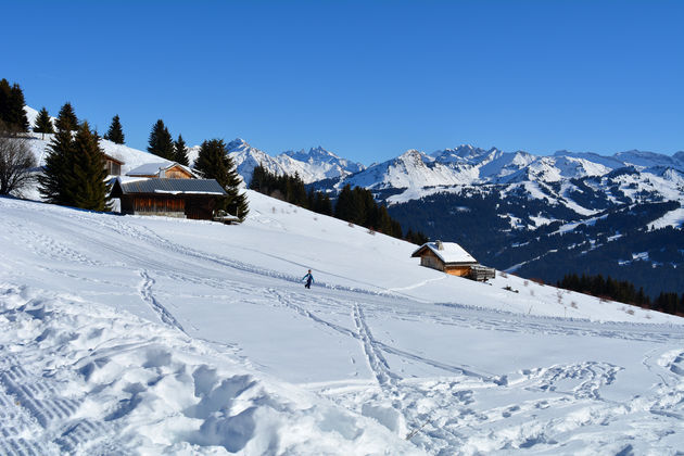 Ski\u00ebn in Les Gets, onderdeel van Portes du Soleil