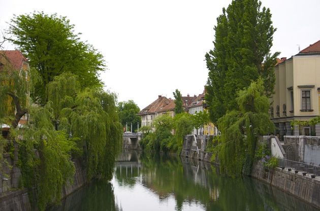 De stijlvolle stad Ljubljana in Sloveni\u00eb 