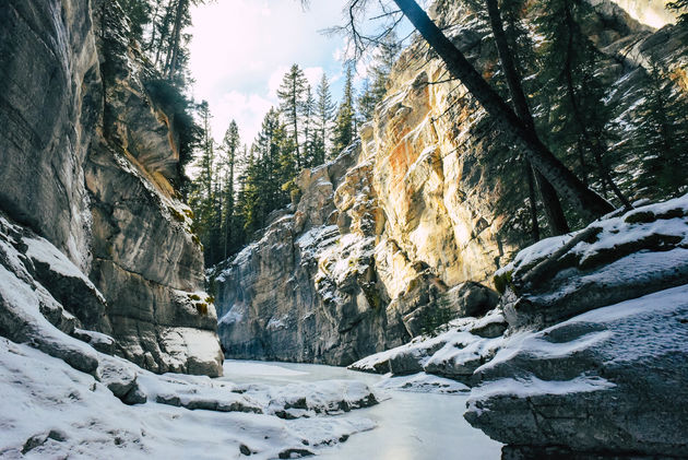 Maligne Canyon in de winter: zo mooi!