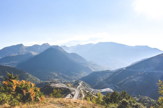 Uitzicht op de bergen rondom Metsovo