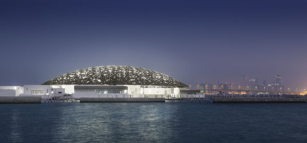 Louvre Abu Dhabi by night