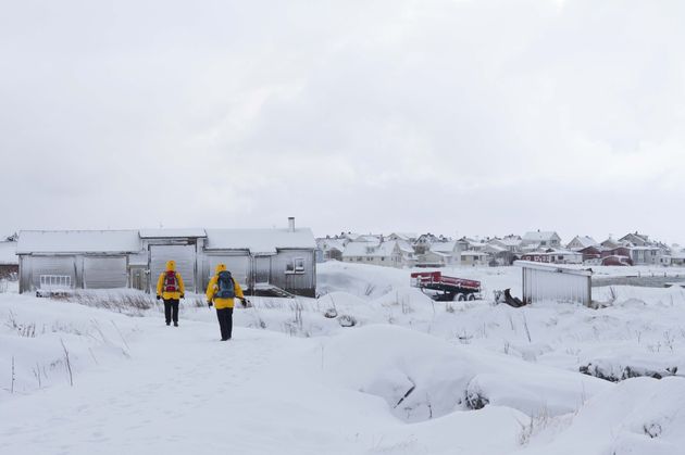 Het Noorse winterse landschap