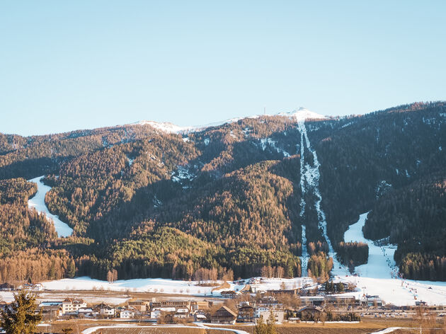 Met de kabelbaan naar boven, Kronplatz op