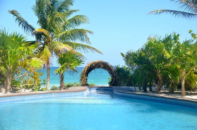 Uitzicht op zee in Tulum