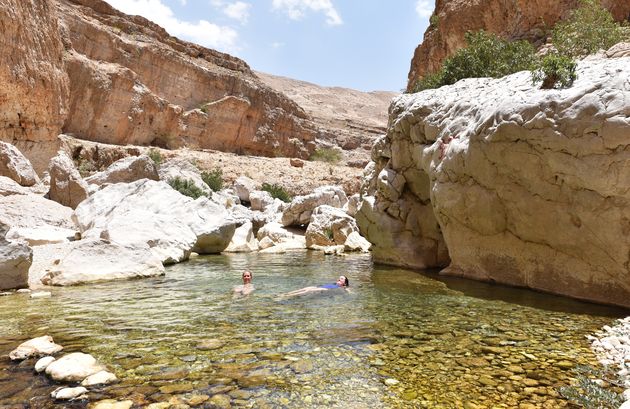 Een priv\u00e9 zwembad in Wadi Bani Khalid