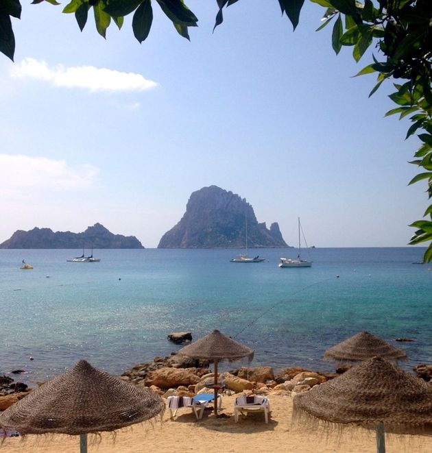 Uitzicht op Es Vedra vanaf het terras van Es Boldado