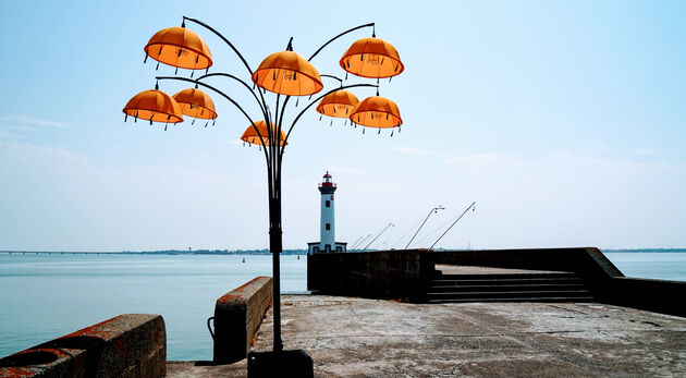 De vuurtoren in Saint-Nazaire, niet groot maar wel prachtig om te zien