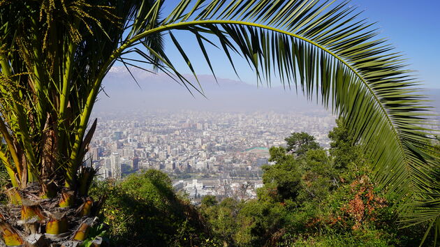 Uitzicht op de hoofdstad van Chili, Santiago