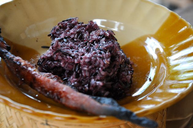 Op een organische rijstplantage in Loei eten we deze zoete <em>sticky rice<\/em>. Z\u00f3 lekker!