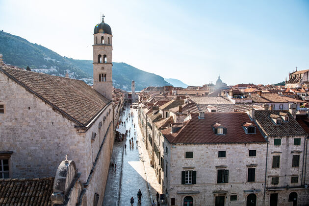 Vanaf vanaf de westkant van de muren heb je het beste uitzicht op Stradun