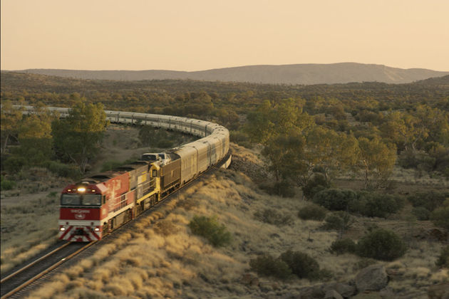 The Ghan, dwars door Australi\u00eb\u00a9 greatsouthernrail.com<span class=\