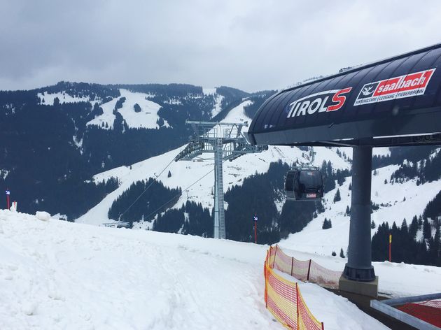 De nieuwe lift, de verbinding tussen Fieberbrunn en Saalbach