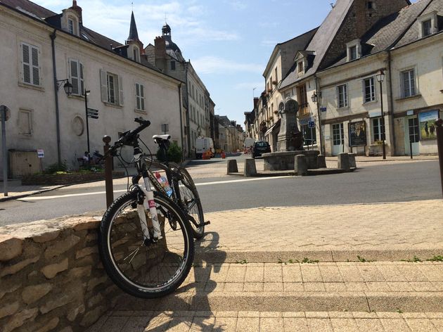 Even bijkomen naar een zware rit op de mountainbike in Sarlat