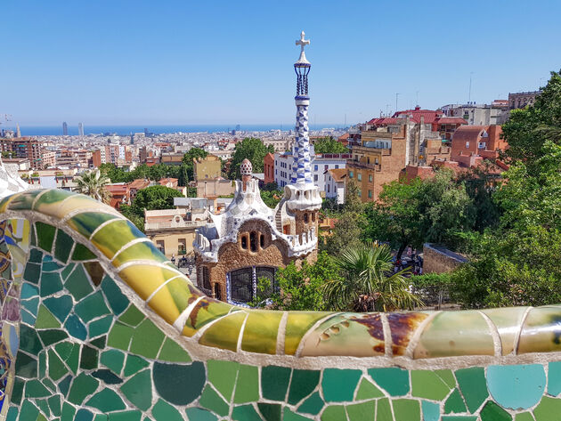 Vanuit het park heb je op een hoop plaatsen mooi uitzicht over Barcelona