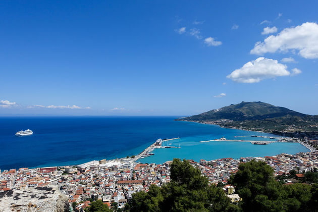 Fenomenaal uitzicht over Zakynthos vanaf het Bohali Kasteel