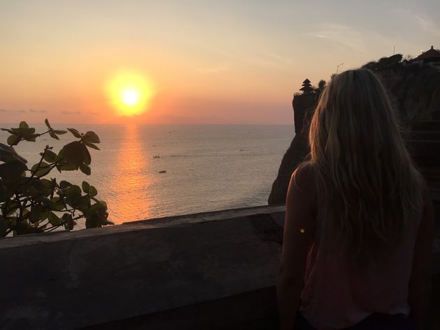 Zonsondergang bij Uluwatu Temple