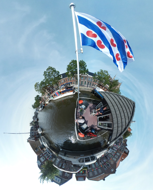 Vaarhuisje in 360 graden (Sneek)