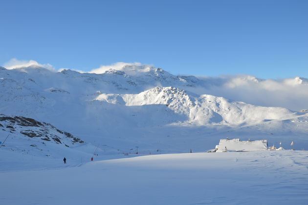 Het is in het begin van het seizoen nog lekker rustig op de pistes van Val Thorens