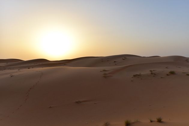 Zonsondergang in Wahiba Sands