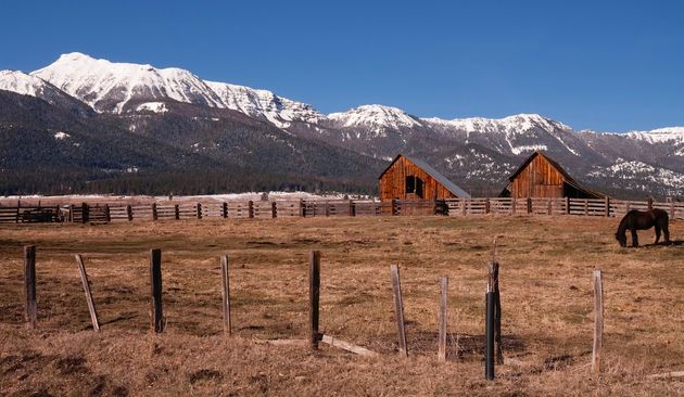 Wallowa Mountains met witte toppen