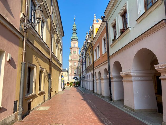 Zamosc, met rechts de gevels van de Armeense huizen